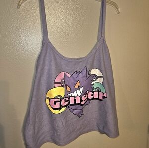 Pokemon Gengar Plus Size 3x Cropped Tank Kawaii Anime Top